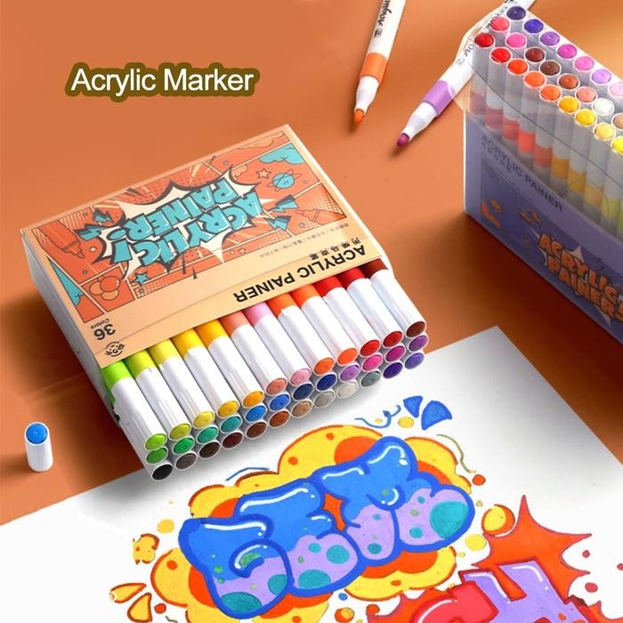 

Pen Akrilik Marker Warna Cepat Kering Tahan Air / Spidol Acrylic Painter / Menggambar Kreativitas