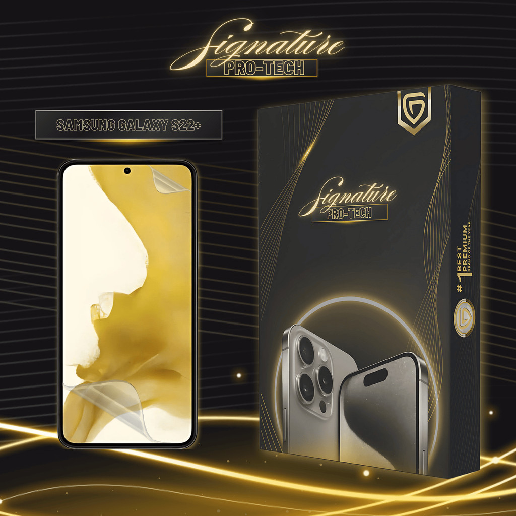 GETSO SIGNATURE PRO-TECH - Premium Anti-Scratch Protector for Samsung Galaxy S22+ / Screen Guard Cas