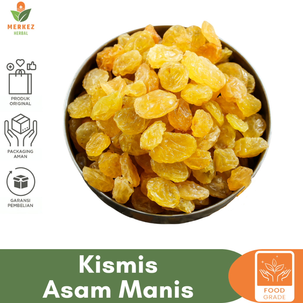 

Kismis Arab Golden Raisins 250 Gram Mix Asam Manis Hitam / Simin Mutiara Premium Oleh Haji Dan Umroh