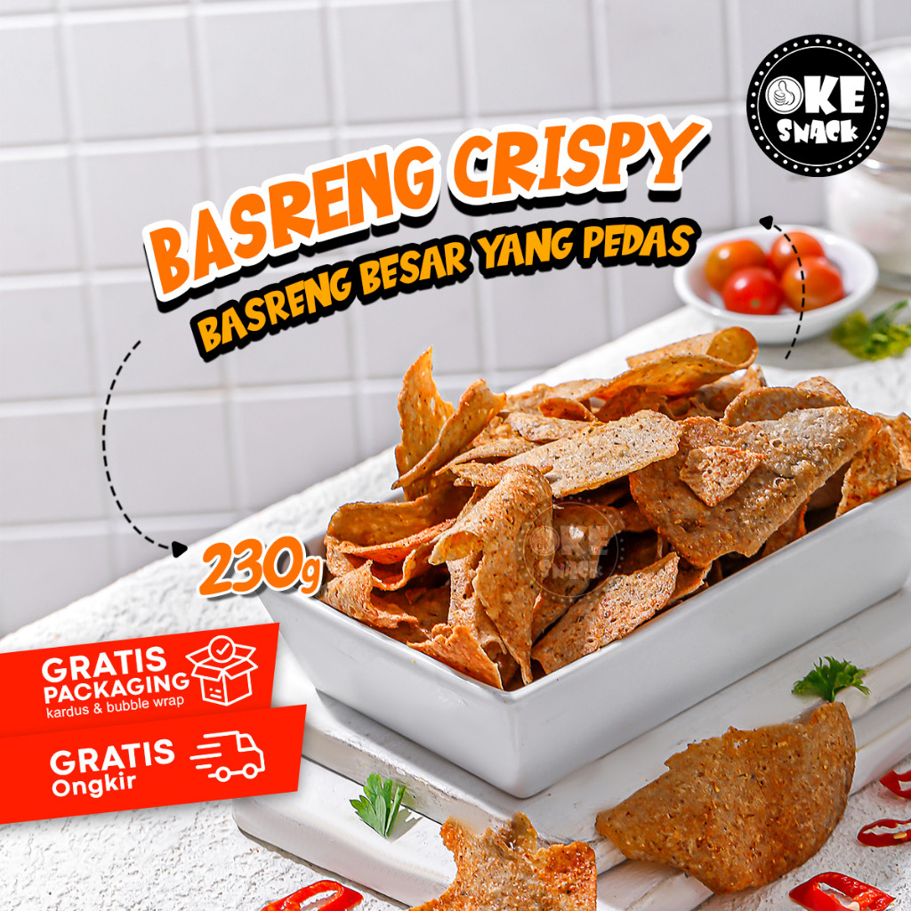 

Basreng Crispy Pedas Besar 230g