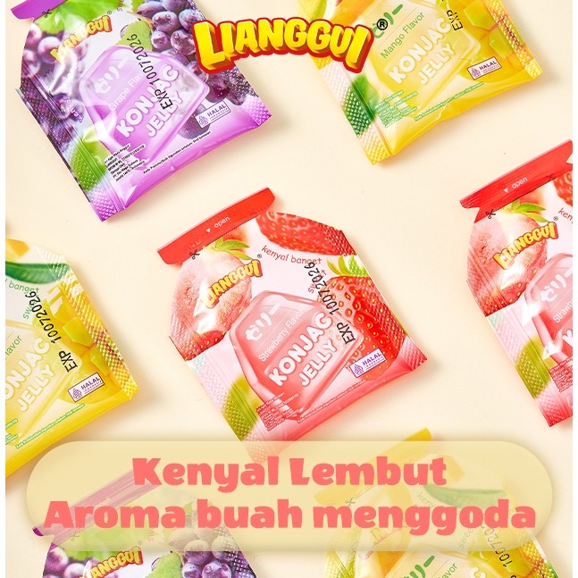 

78pcs Konjac Jelly Halal Mix Flavor Chewy & Segar Cemilan Sehat untuk Piknik/Keluarga Lianggui