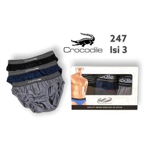 PREMIUM (1box isi 3) celana dalam pria crocodile 521-247 / cd pria premium bahan katun cd jumbo big