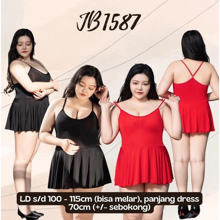 PREMIUM Big Size Jumbo Sleepwear Sexy Dress Wanita Baju Gaun Tidur Santai Wanita Bahan Spandek