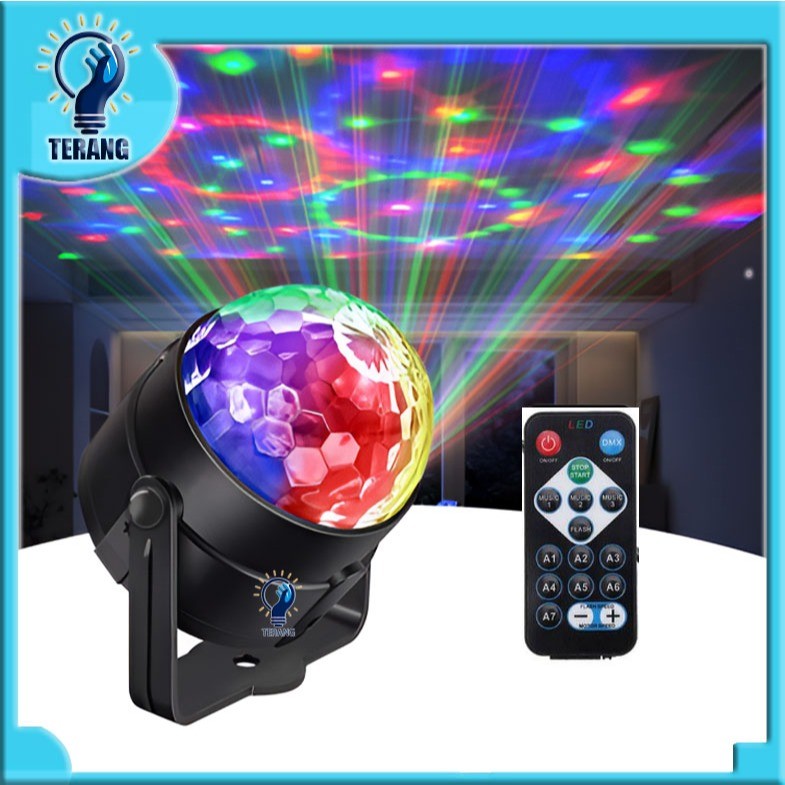 LAMPU DISCO HIAS LED RGB KAMAR PUTER BENTUK PANGGUNG PROYEKTOR DENGAN REMOT CONTROL