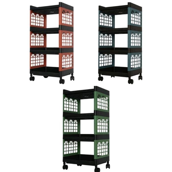 Rak Serbaguna Yoyo 4 Susun Motif - Rak Serbaguna 4 Tingkat Warna