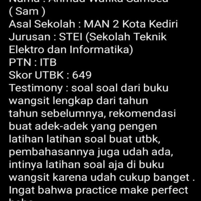 

TERBARU!!! BUKU WANGSIT PENALARAN MATEMATIKA PENGETAHUAN KUANTITATIF UTBK SNBT READY