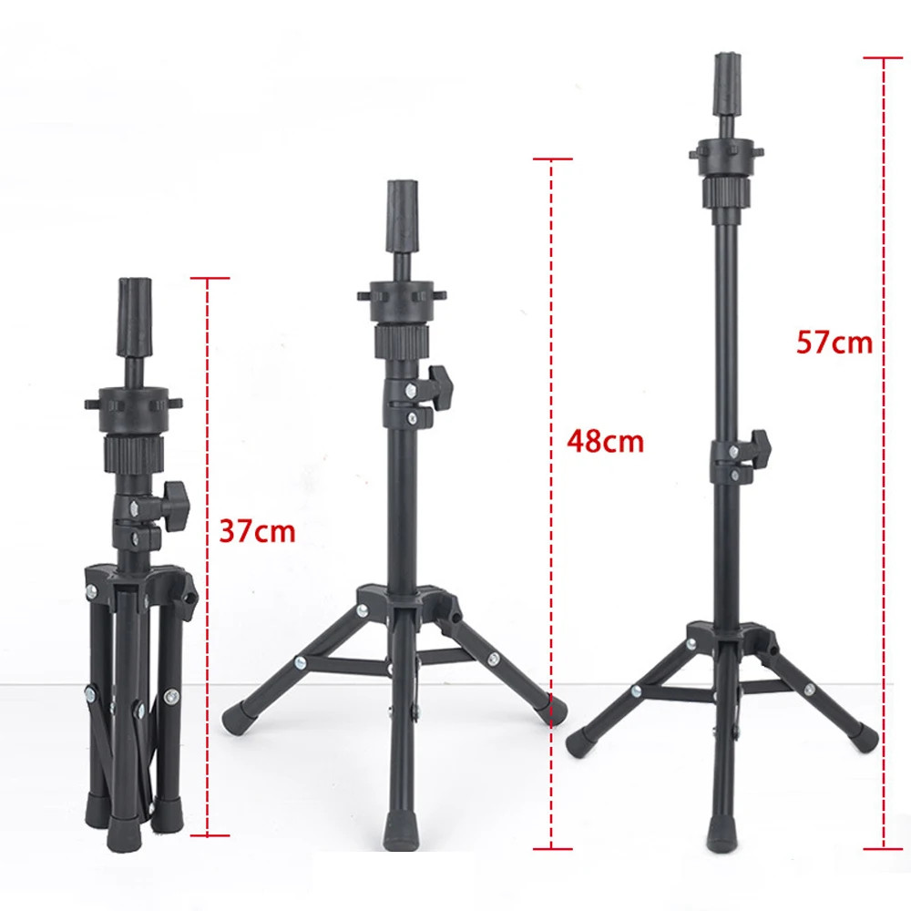 150Cm High Tripod Canvas Head Stand Training Mannequin Stand Wig Holder Adjustable Plastic Material