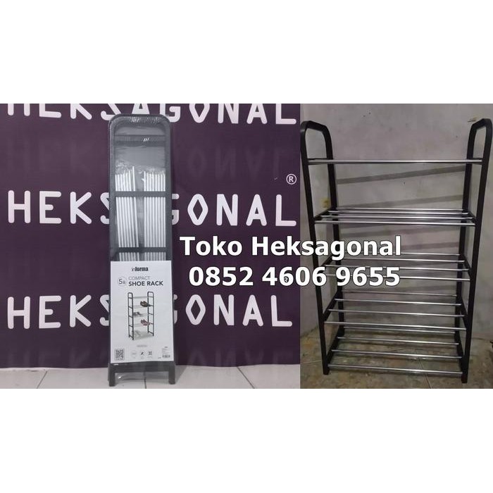 Terbaru Rak Sepatu Sandal 5 Susun Portable Besi Plastik Balikpapan