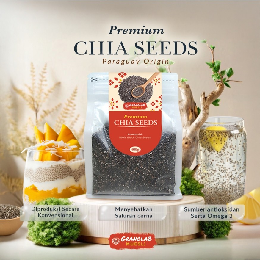 

Premium Black Chia Seed Chiaseed Paraguay - Granolab Muesli