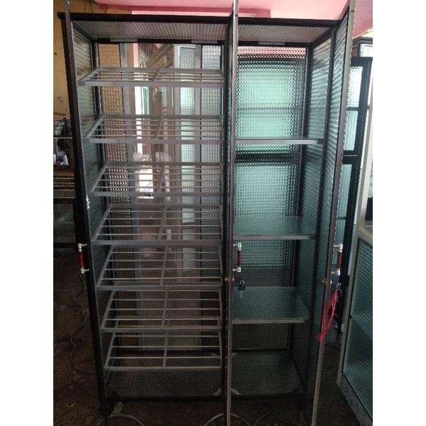 Terlaris Rak Sepatu Dan Helm Alumunium 3 Pintu/Rak Sepatu Alumunium/Rak Helm Alumunium/Rak Sepatu