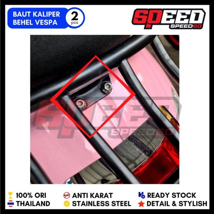ASLI Probolt Baut Behel Belakang Vespa Stainless King Nut Thailand