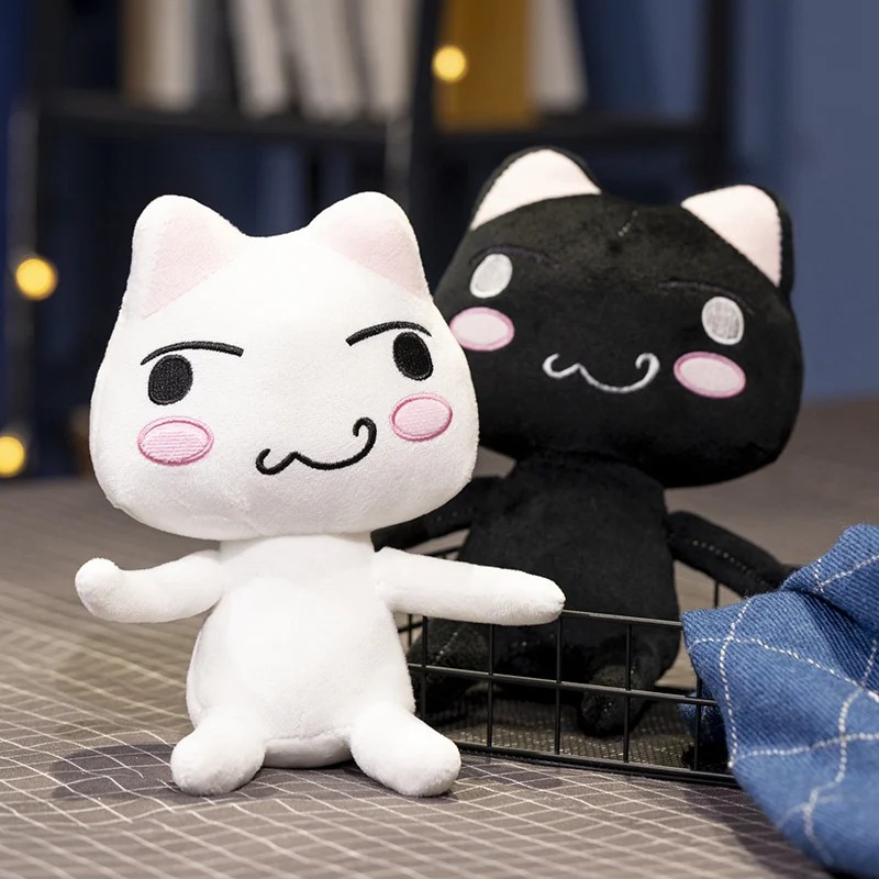 New Toro Inoue Cat Plush Anime Game Doll Stuffed Kittens Plushie Cartoon Couple Black And White Cats
