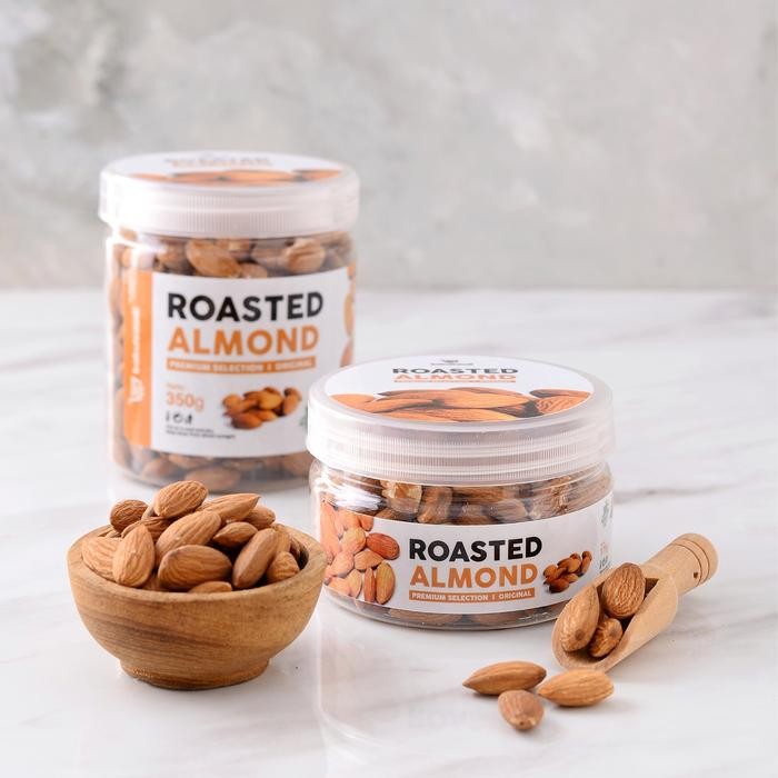 

JTTOP" KACANG ALMOND PANGGANG KUPAS PREMIUM ORGANIK ROASTED ALMOND ORIGINAL NATURAL BAKULSAUDI