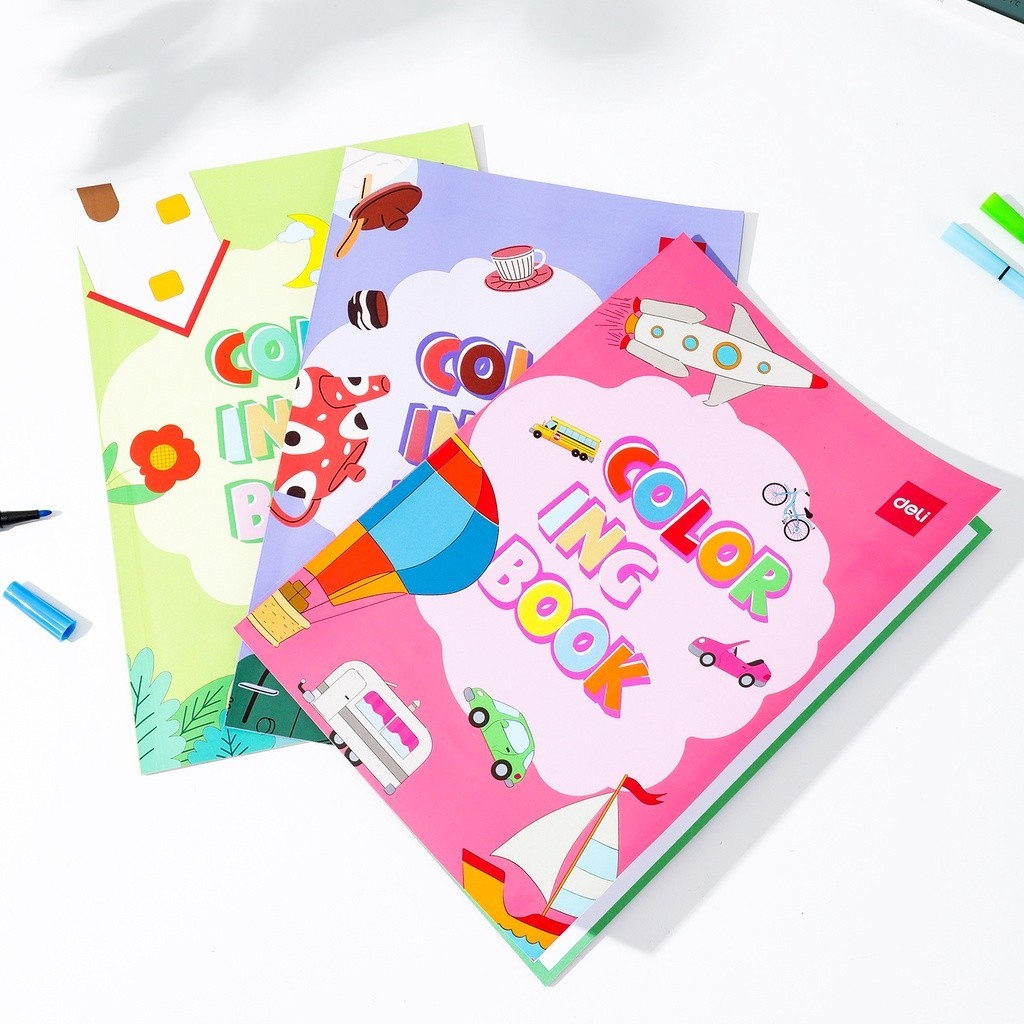 

DELI CHILDREN COLORING BOOK / BUKU MEWARNAI ANAK 12 LEMBAR KERTAS 120G BERBAGAI TEMA EN04X