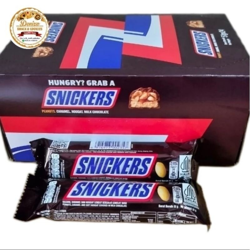

Restokobar Snickers Chocolate 1 Box (Isi 24 Pcs) /Snickers Cokelat