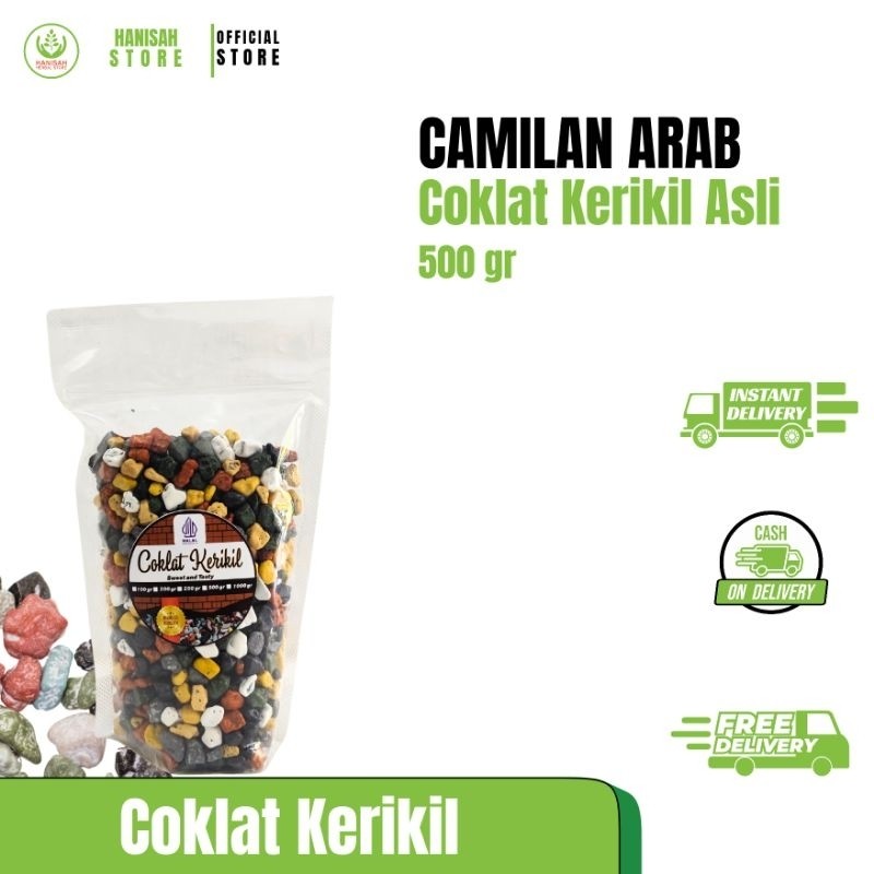 

Omahjajanan Coklat Kerikil / Choco Stones 500 Gr, 1 Kg Oleh-Oleh Umroh, Camilan Arab