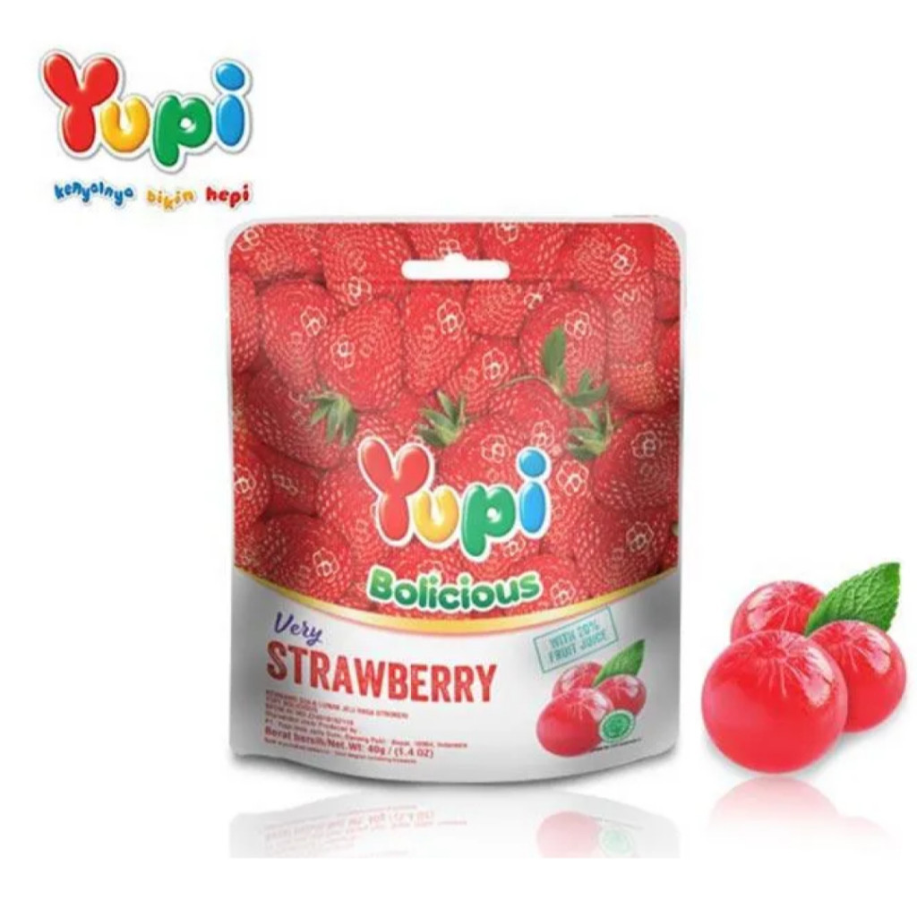 

Restokobar 1 Box - Permen Yupi Bolicius Rasa Strawberry Isi 24Pcs 144 Gr