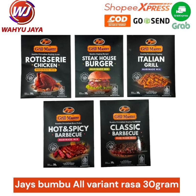 

Restokobar Jays Bumbu Grill Master All Variant Rasa 30Gram