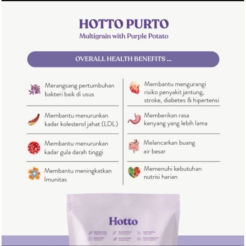 

Restokobar [!] Paket Hotto Purto 3 Pouch 48 Sachet Multigrain Multi Grain With Purple Potato