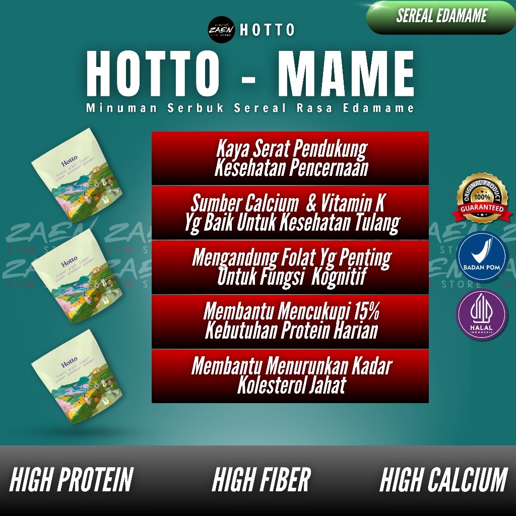 

Omahjajanan Hotto Mame 12 Sachet Multigrain Protein With Edamame