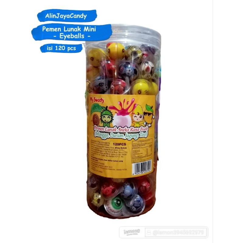 

Restokobar Permen Lunak Mini Gummy Eyeball Isi 120 Pcs / Toples