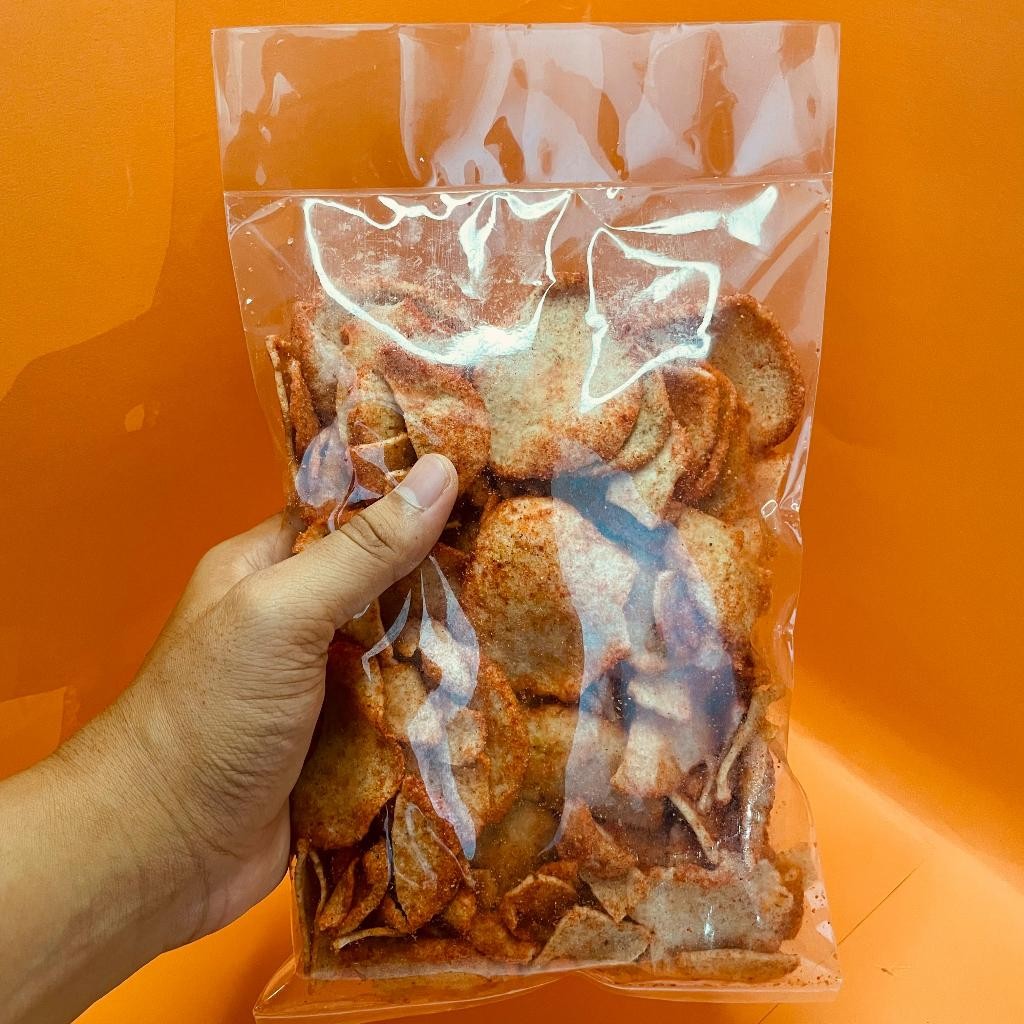 

Eumsig Keripik Basreng Koin Pedas Gurih Basreng Bulat Tipis Pedas Daun Jeruk