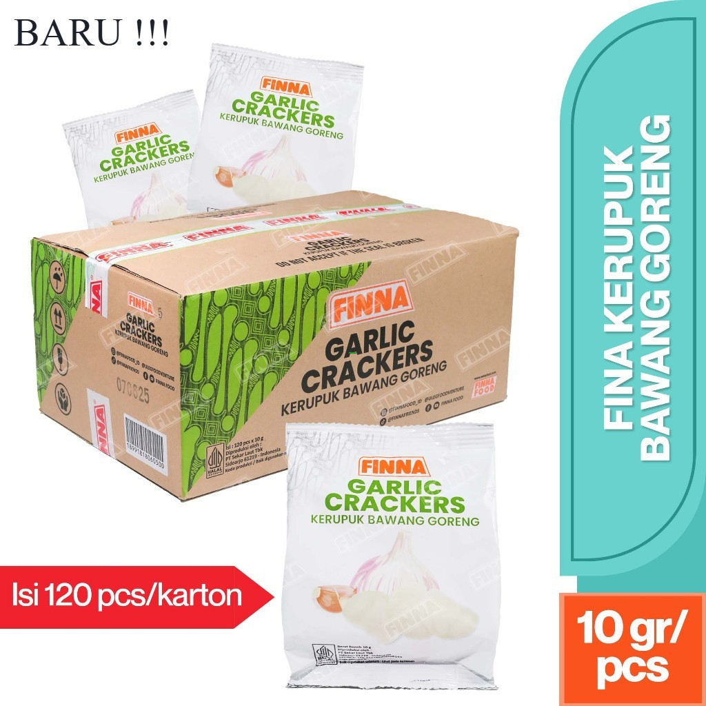 

Sega Tungtung Finna Kerupuk Bawang Goreng 1 Dus Isi 120 Pcs
