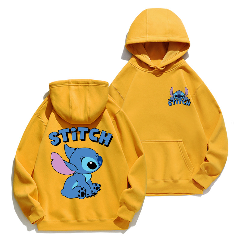 Stitch Hoodie Autumn/Winter Hoodie European And American Cartoon Anime Hoodie Loose Clothes Couple'S