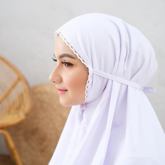 MUKENA DEWASA POLOS PUTIH KATUN JEPANG ORI