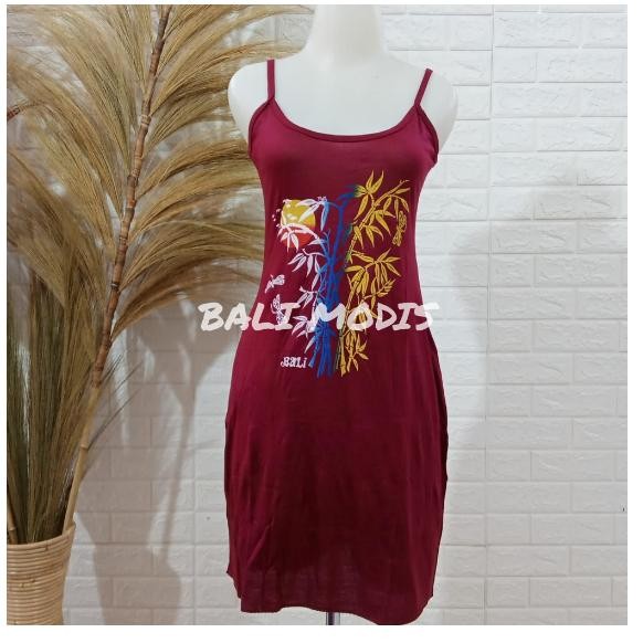 daster tali satu wanita sexy jumbo daster motif bambu bali