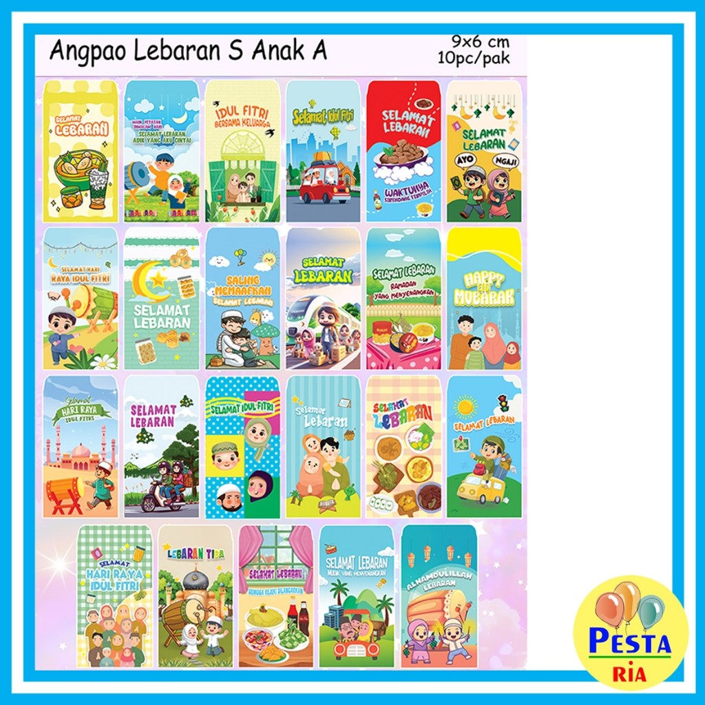 

MURAH !!! (1PAK ISI 10PCS) AMPLOP LEBARAN KECIL MOTIF ANAK UK S, ANGPAO LEBARAN IDUL FITRI MINI ANAK