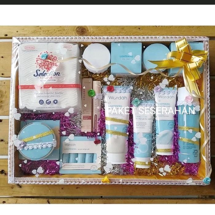 Tungtung Party Paket Wardah Seserahan Lengkap/ Parsel Kosmetik Make Up Seserahan/Wardah Make Up