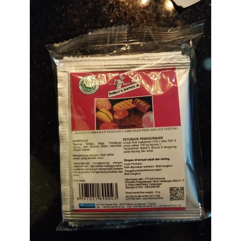 

Saf Baker Bonus A Sachet 10Gr Bread Improver Baker'S Bakers Bonus Pengembang