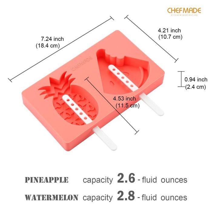 

Silicone Ice Popsicle Molds Chefmade Cetakan Es Loli Silikon Wk9440