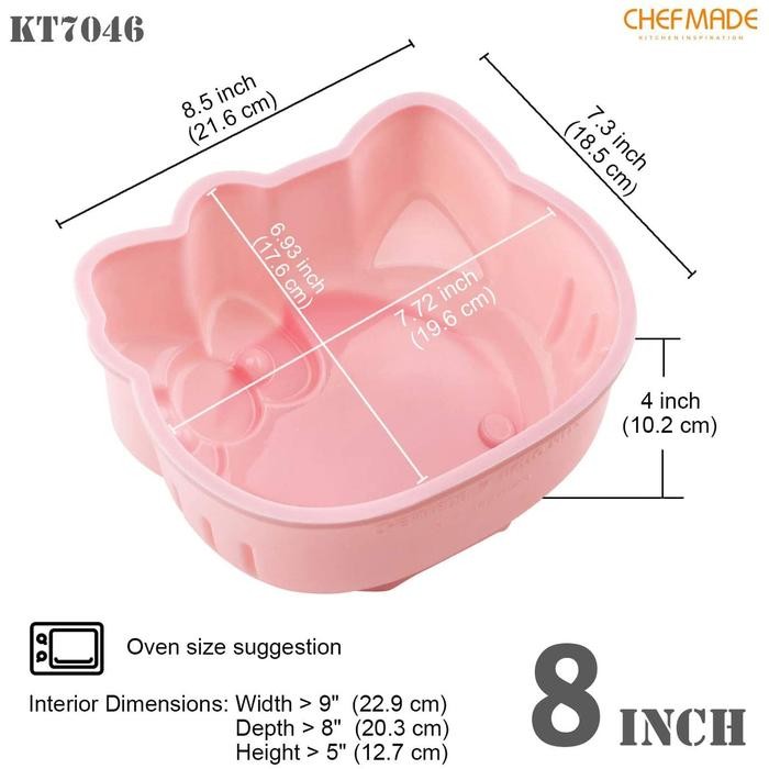

Chefmade Hello Kitty 8" Silicone Cake Mould 21.3X18.7X9.9Cm Cetakan