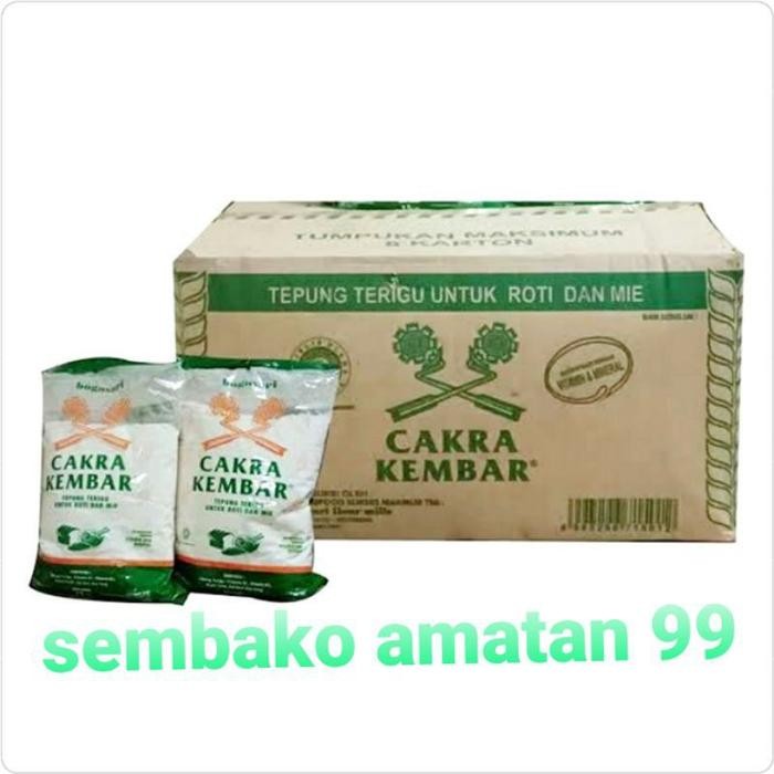 

Terlaris Tepung Terigu Cakra Kembar Kemasan 1Kg Bogasari Dus Isi 12