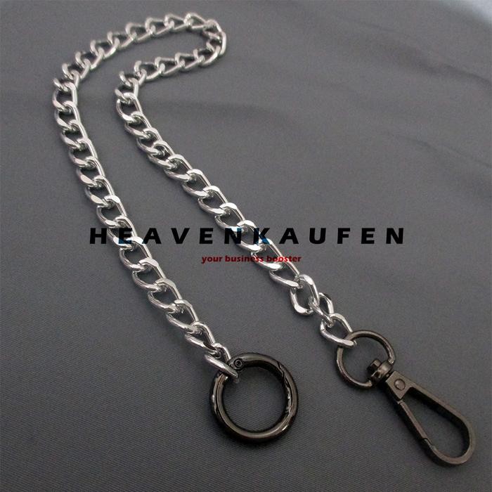 

Rantai Celana Rantai Dompet Silver Kombinasi Kait Black Nikel Unisex