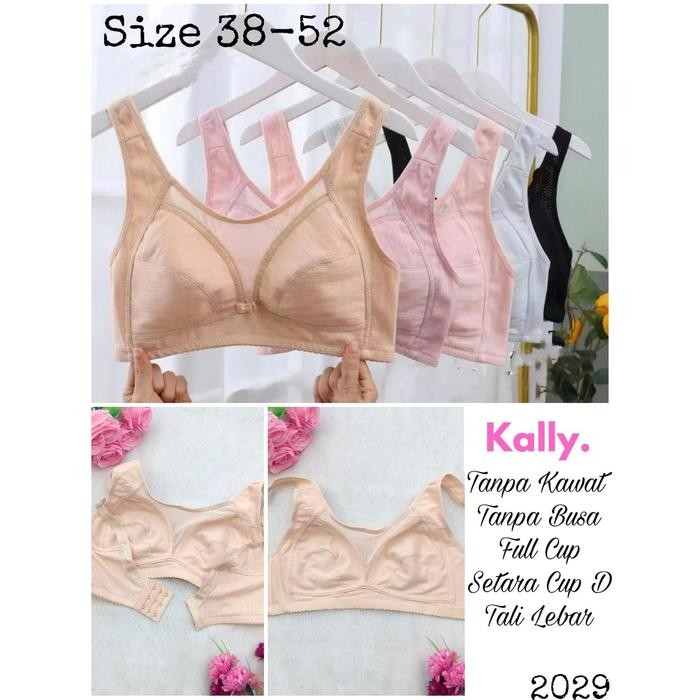 PREMIUM Bra Jumbo Tanpa Busa KALLY 2029 - Size 38-52 - Cup D - Tanpa Kawat