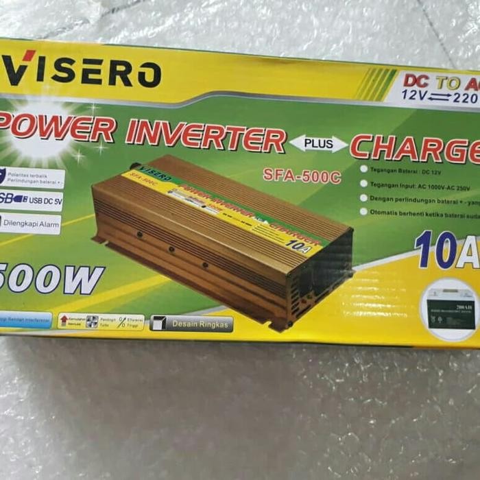 VISERO SFA-500C POWER INVERTER 500W PLUS CHARGER 10A
