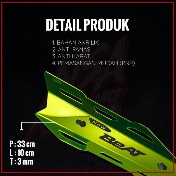 PREMIUM Best Seller Nsa Cover Knalpot Beat 2010-2024 Tutup Knalpot All Honda Beat Aksesoris Motor