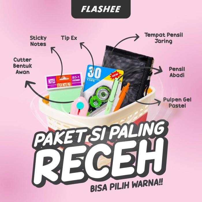 

Flashee Paket Alat Tulis Sekolah 6In1 Back To School Tempat Pensil Set Stationery