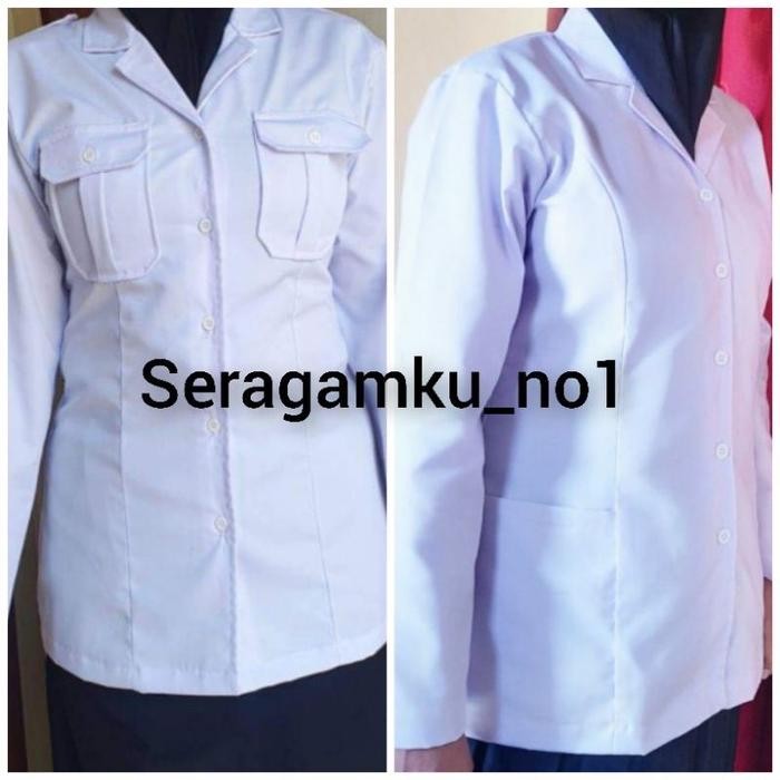 DISKON Baju seragam PDH putih dinas PNS wanita Blazer pdh putih wanita READY STOCK