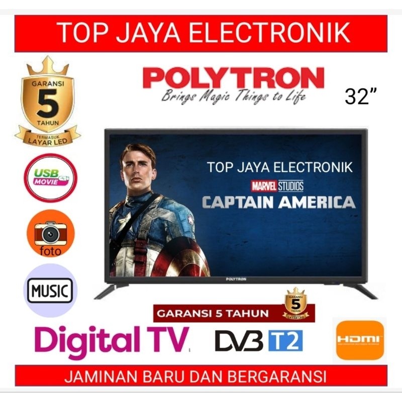 ASLI LED TV POLYTRON 32 INCH DIGITAL TV/POLYTRON LED TV 32INCH DIGITAL TV JAMINAN BARU DAN