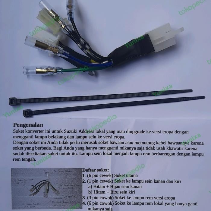 PREMIUM Soket lampu belakang Suzuki Address ke versi eropa