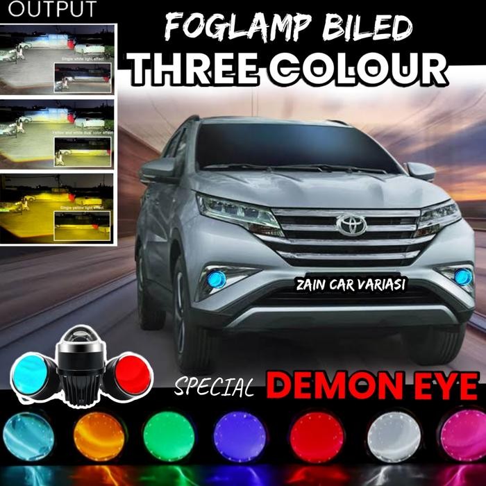 PREMIUM foglamp biled demon RUSH TERIOS 3 warna variasi super terang kuning