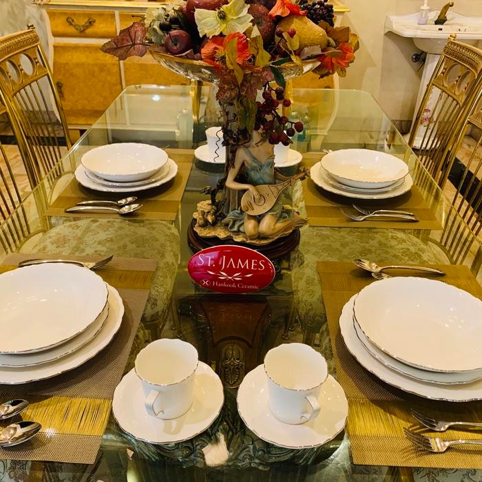Dinner Set / Saint James / Princess Platinum / 20 Pcs / Mewah / Cantik