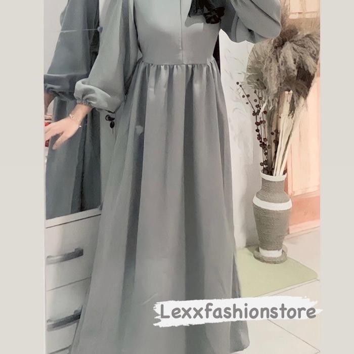 GAMIS HITAM/ GAMIS POLOS / SIMPLE/ TANGAN BALLON