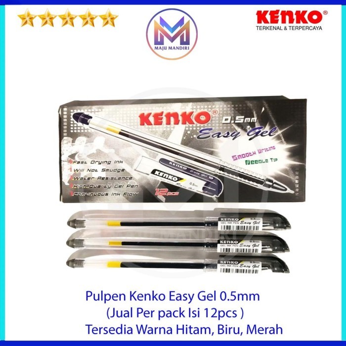 

Ready JT Pen Gel Kenko Easy Gel Pulpen Tinta Cair 0.5 mm / Gelpen 05 mm Hitam