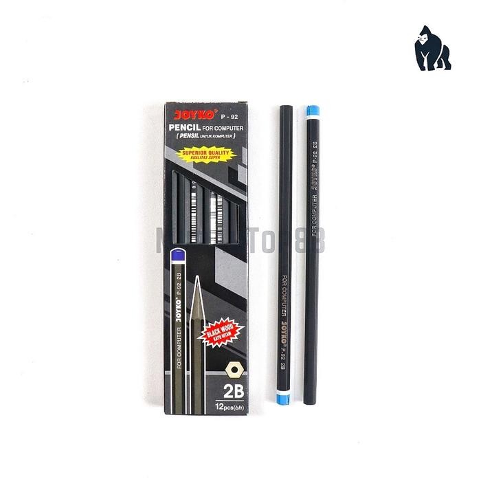 

Ready JT Pencil 2B Joyko P-92 / Pensil Kayu Hitam Komputer Ujian Lusinan Grosir [1 BOX isi 12 PCS]