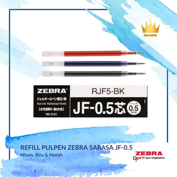 

Ready JT Isi Ulang Pulpen Refill Pulpen Zebra Sarasa JF 0.5 mm Hitam Biru Merah - PAK